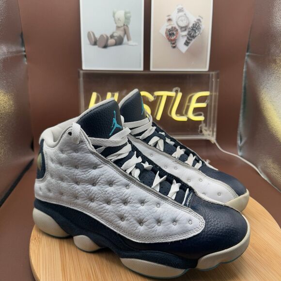 Jordan 13 Retro Obsidian White Leather Navy Sz 8.5 - Picture 1 of 11